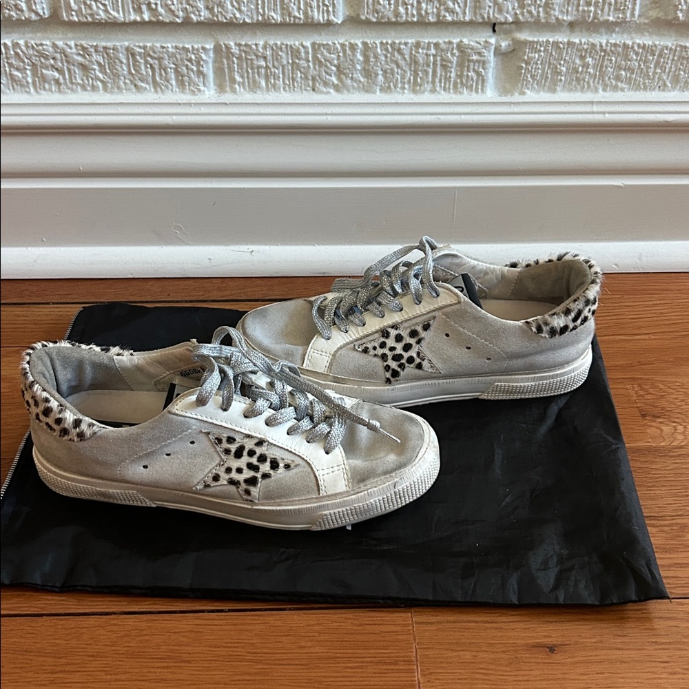 GOLDEN GOOSE-MAY leopard star suede sneaker - Picture 3 of 8